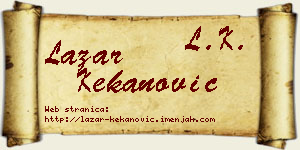 Lazar Kekanović vizit kartica